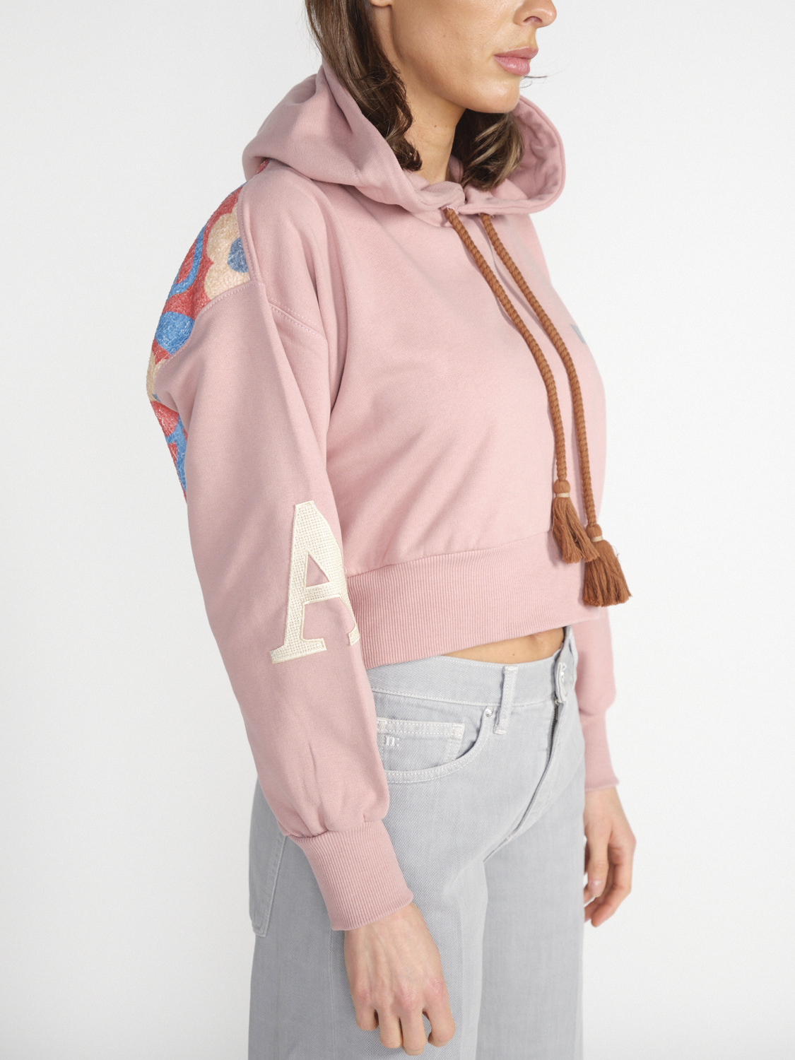 Al Ain Ahcx - Cropped Hoodie mit Muster  rosa S/M