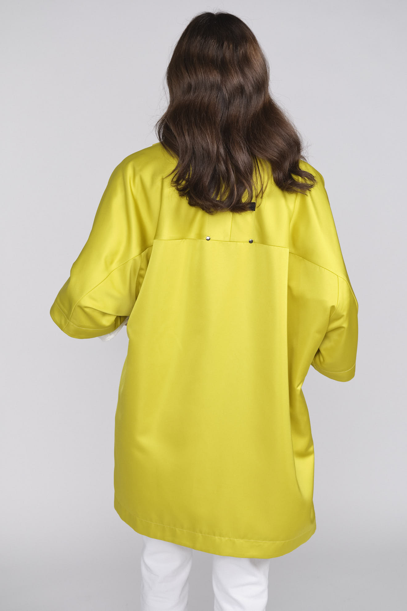 Ahirain Oversized jacket with button placket and stand-up collar yellow M