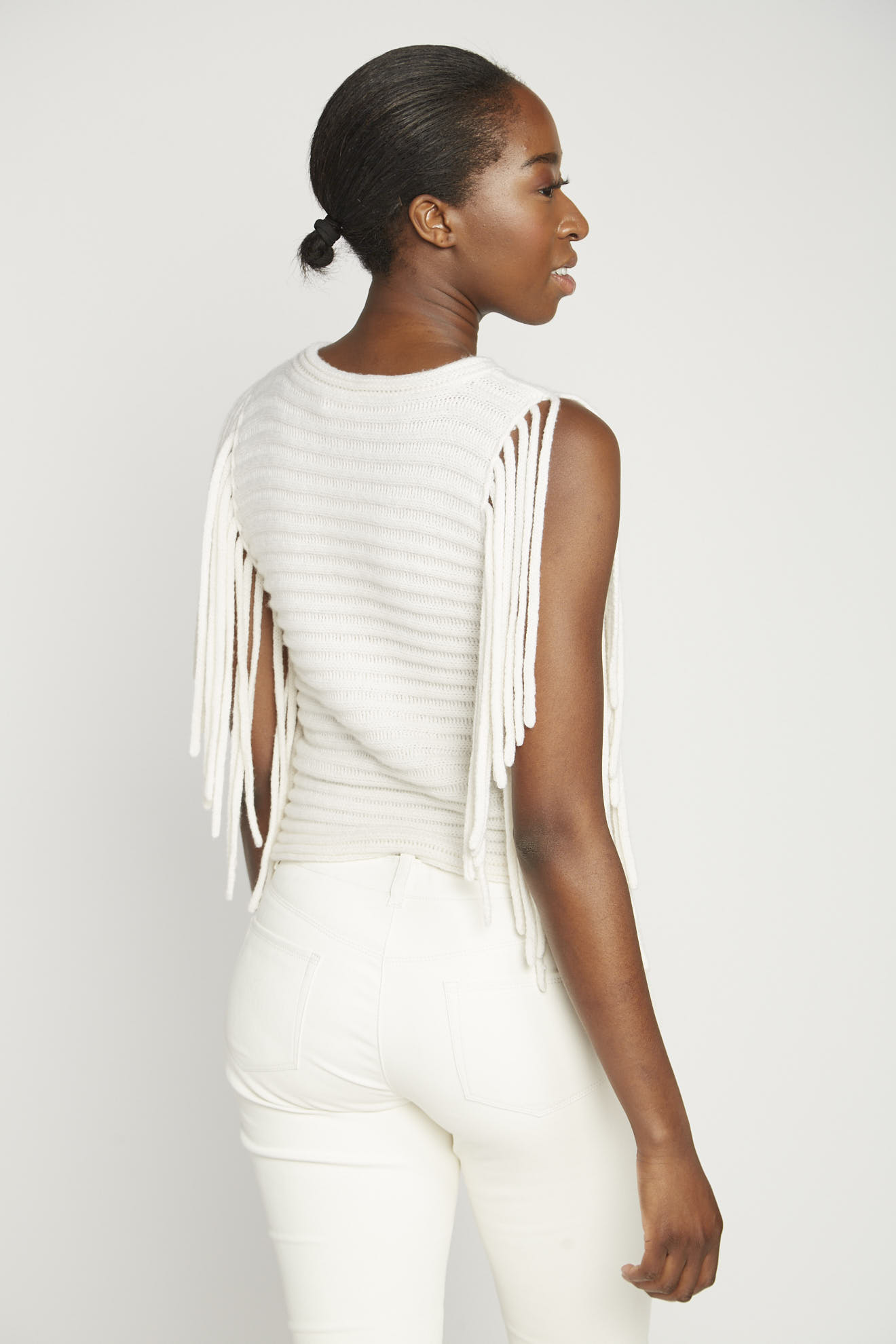 iris von Arnim top white plain cotton model back