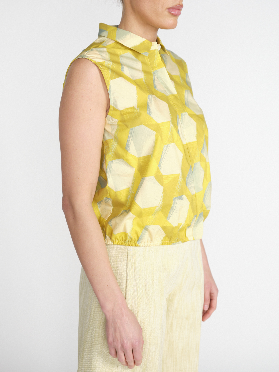 Odeeh Camicetta in cotone con elastico in vita  giallo 36