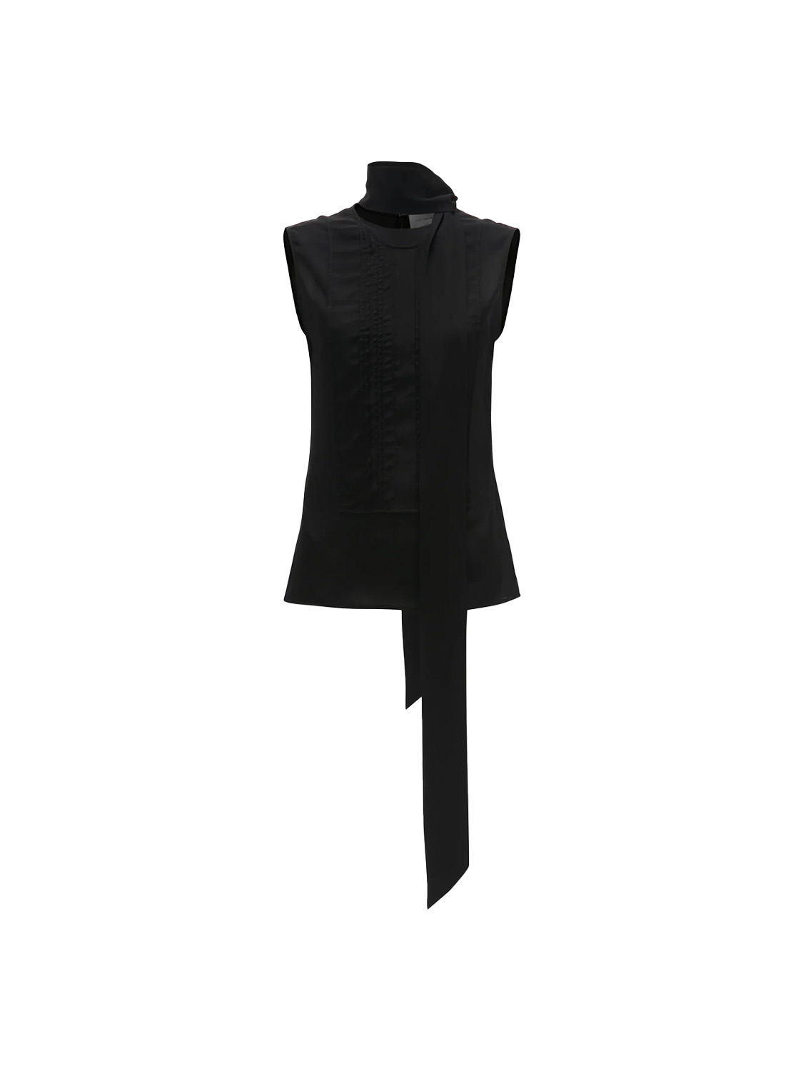 Silk crêpe blouse with a tie  