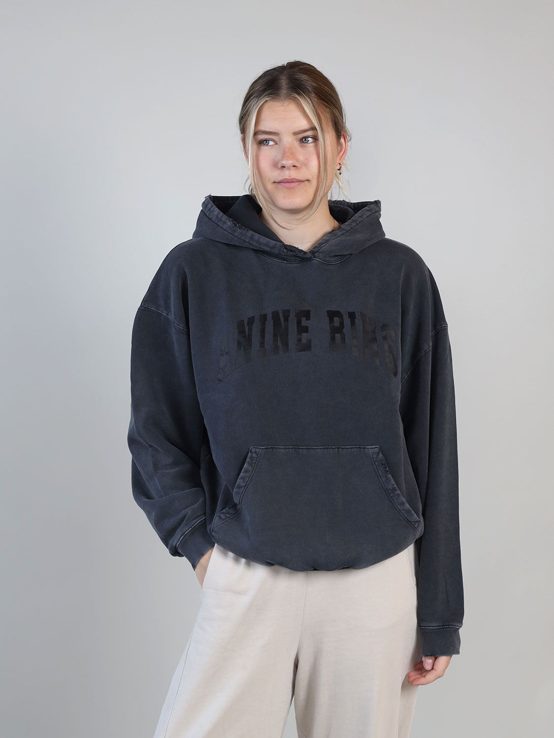 Anine Bing Harvey  – Hoodie with logo print black XXS