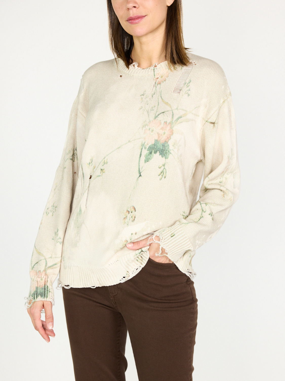 R13 Printed Boyfriend Sweater creme XS R13 Printed Boyfriend Sweater creme XS