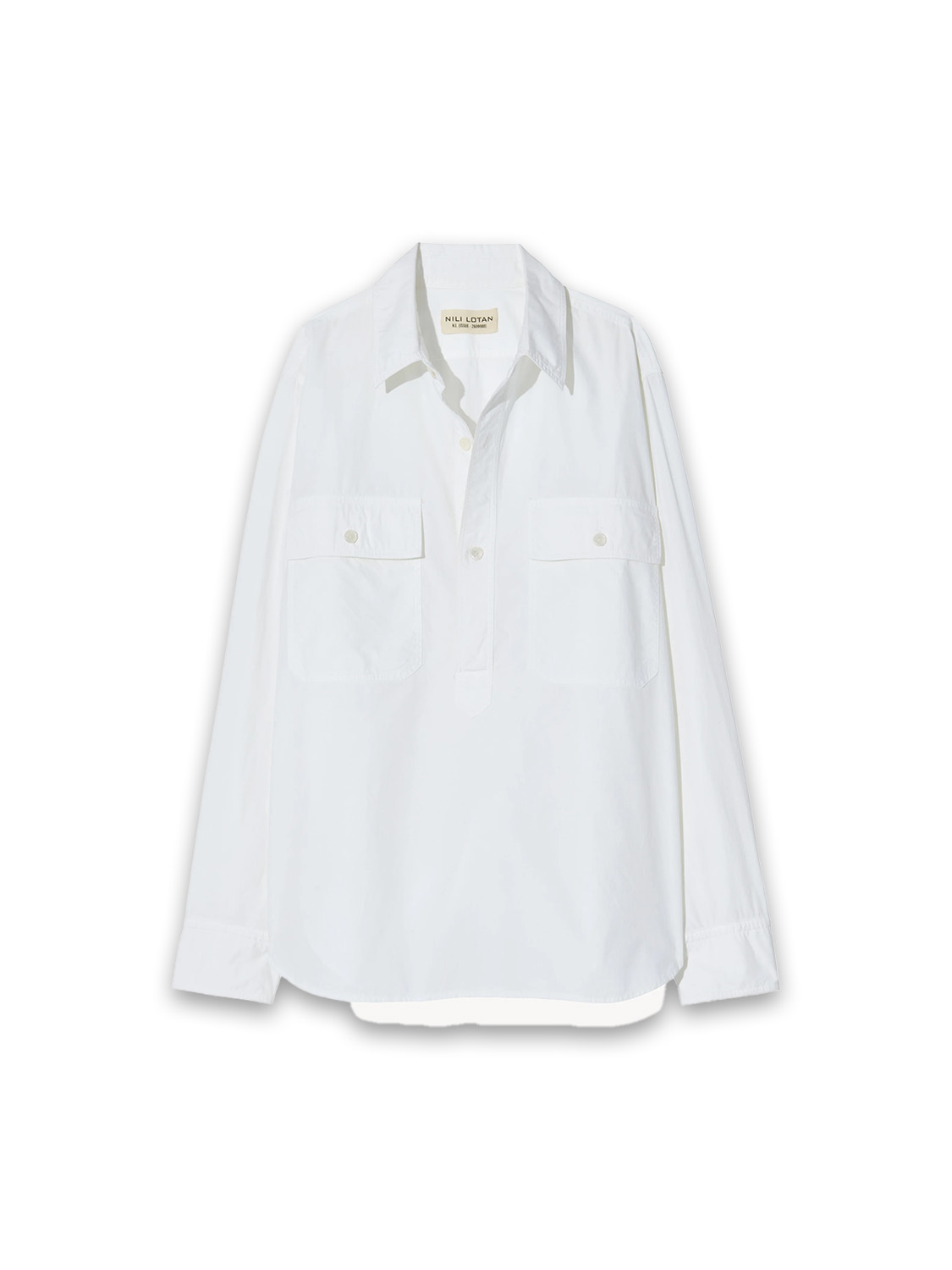 Nili Lotan Shae Shirt – Oversized Baumwoll-Bluse   blanco S