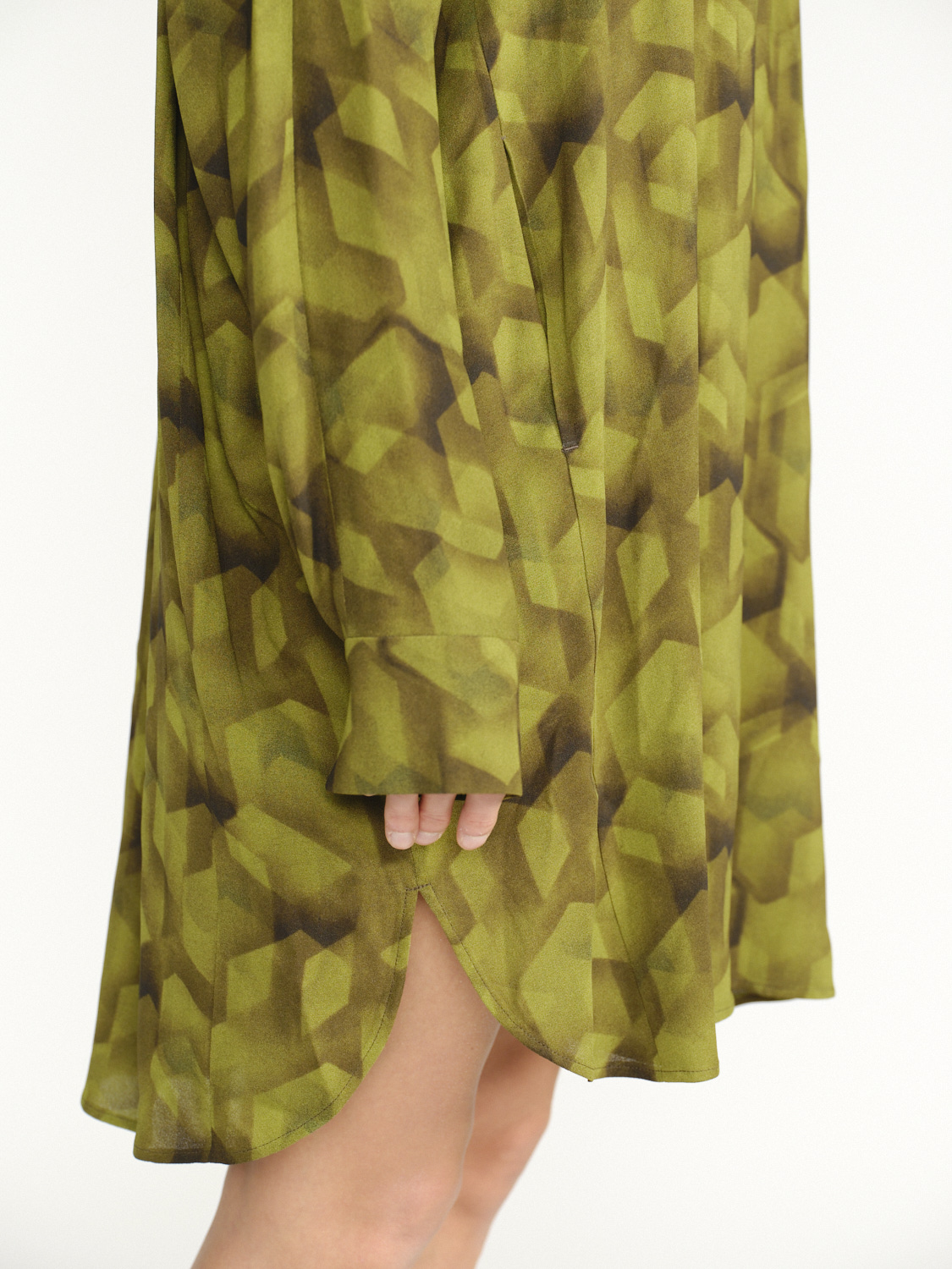 Odeeh Blusen-Kleid mit grafischem Muster  grün 34