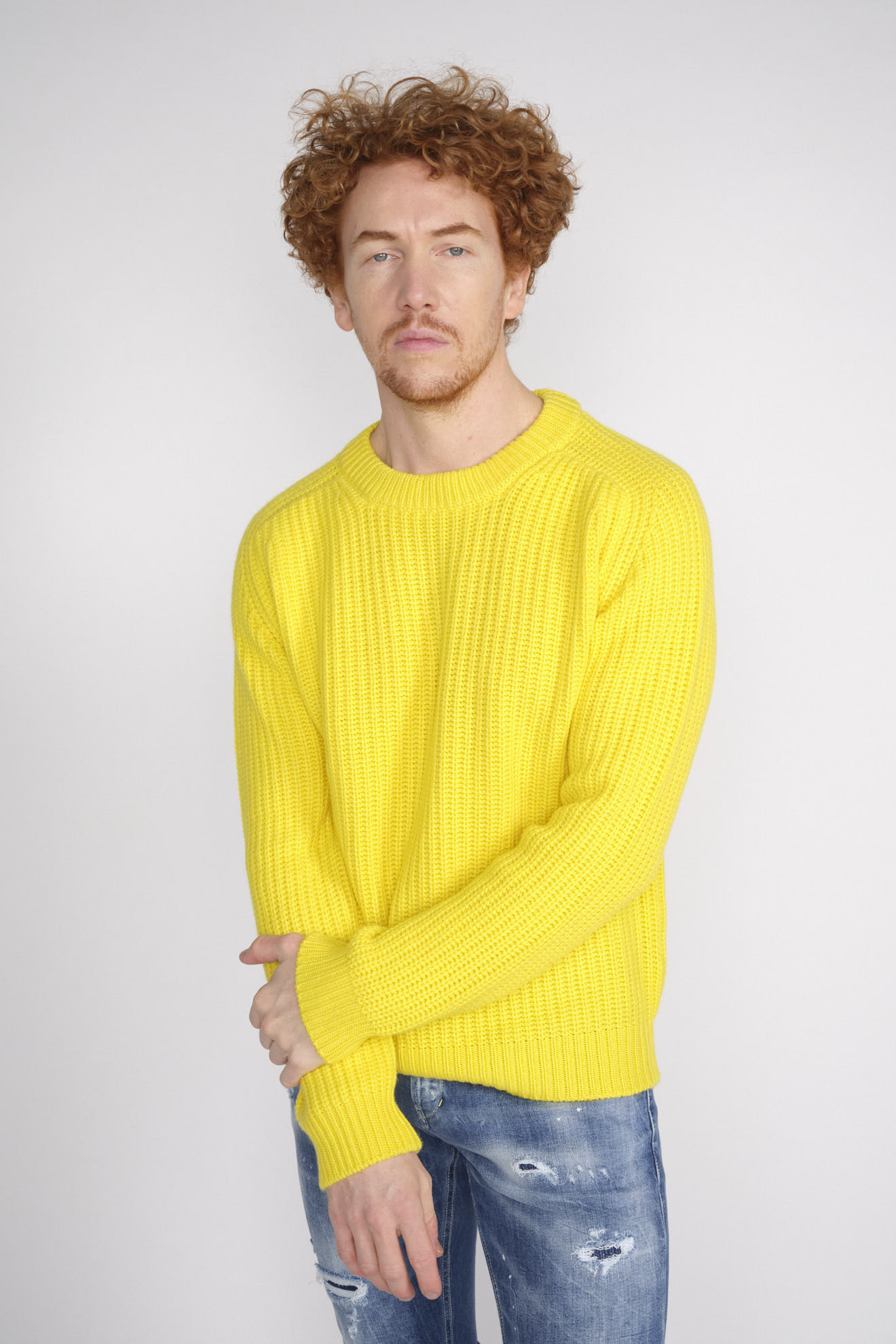 Stephan Boya Mood Rib – Strickpullover aus Cashmere gelb M