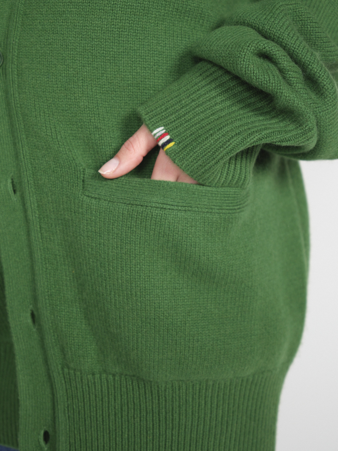 Extreme Cashmere N°244 Papilli - Cárdigan oversize de cachemira de doble faz   verde Talla única