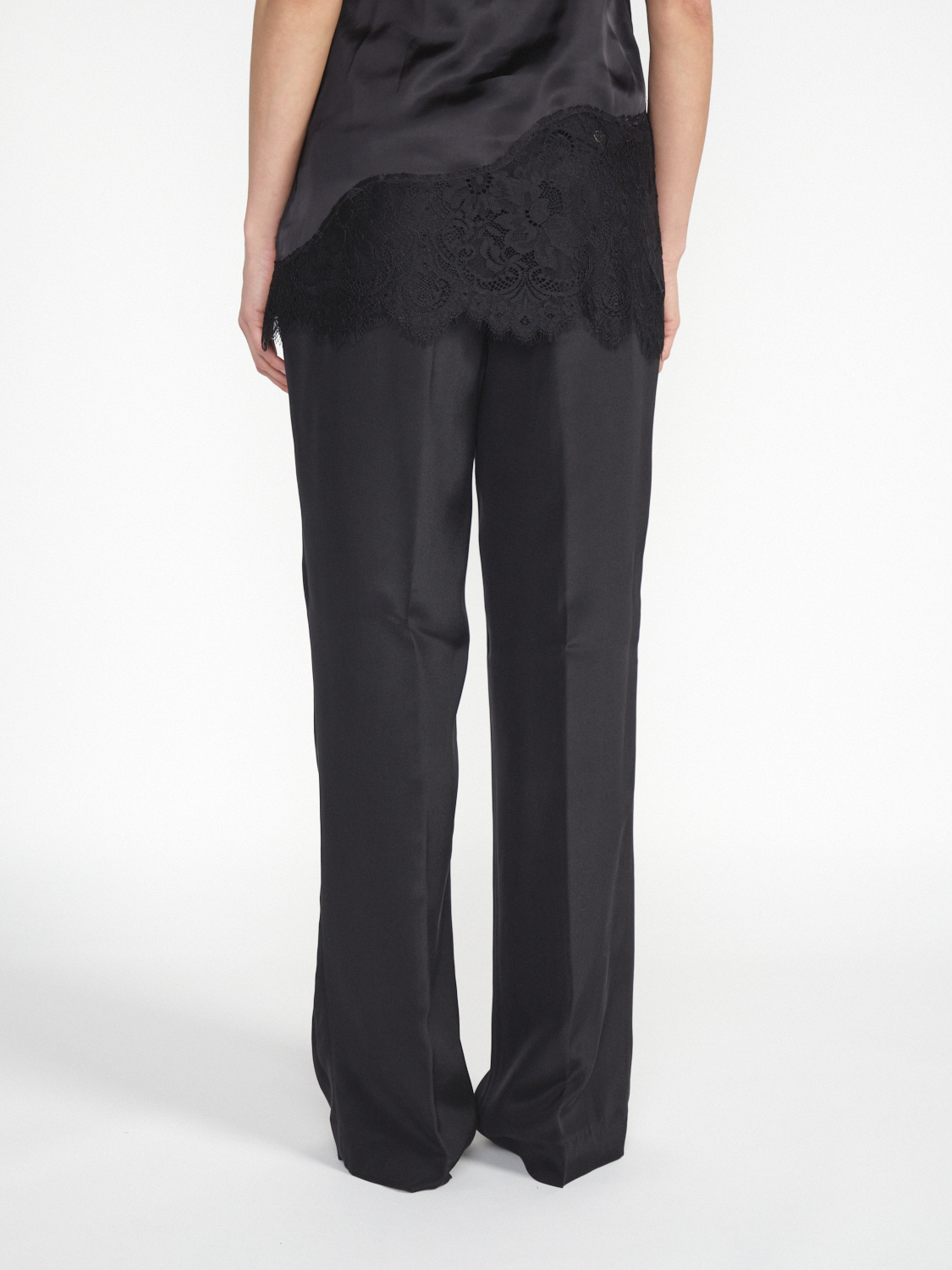 nine in the morning Silk trousers Chino style  black 26