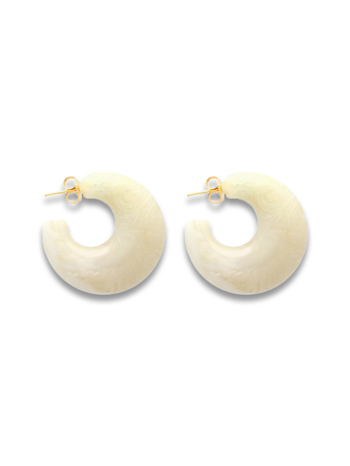 Vanessa Baroni Moon Earring - Ear studs in creole shape white One Size