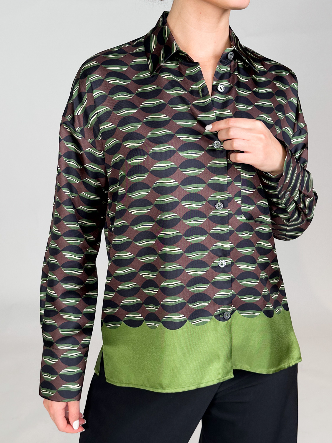 Odeeh Gemusterte Bluse aus Seide  bordeaux  34