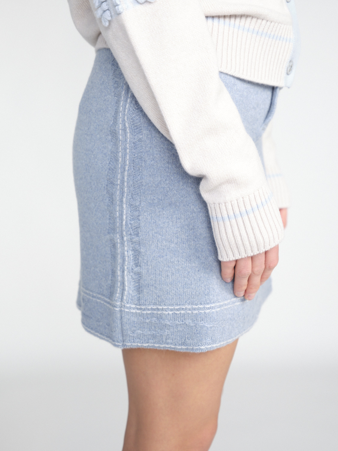 Barrie Denim cashmere-cotton mix skirt  blue M