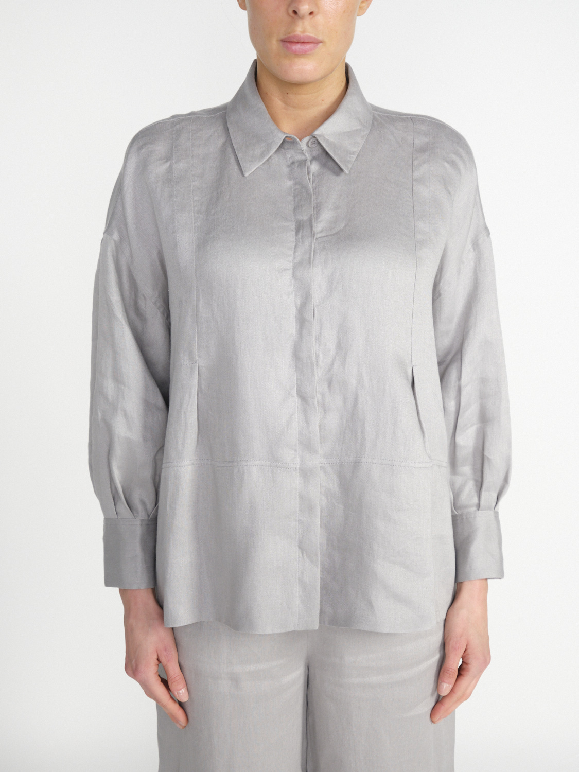 Iris von Arnim Laurita linen blouse  hellgrau 34
