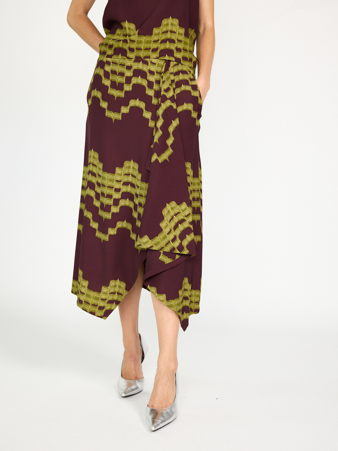 Odeeh Rock mit graphischen Print   36 bordeaux