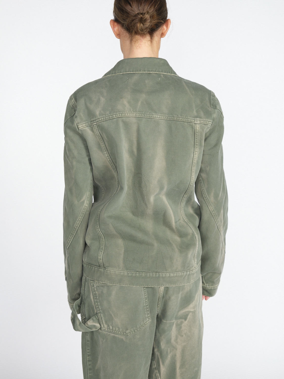 JW Anderson Twisted – Denim Jacke aus Baumwolle	  verde XS