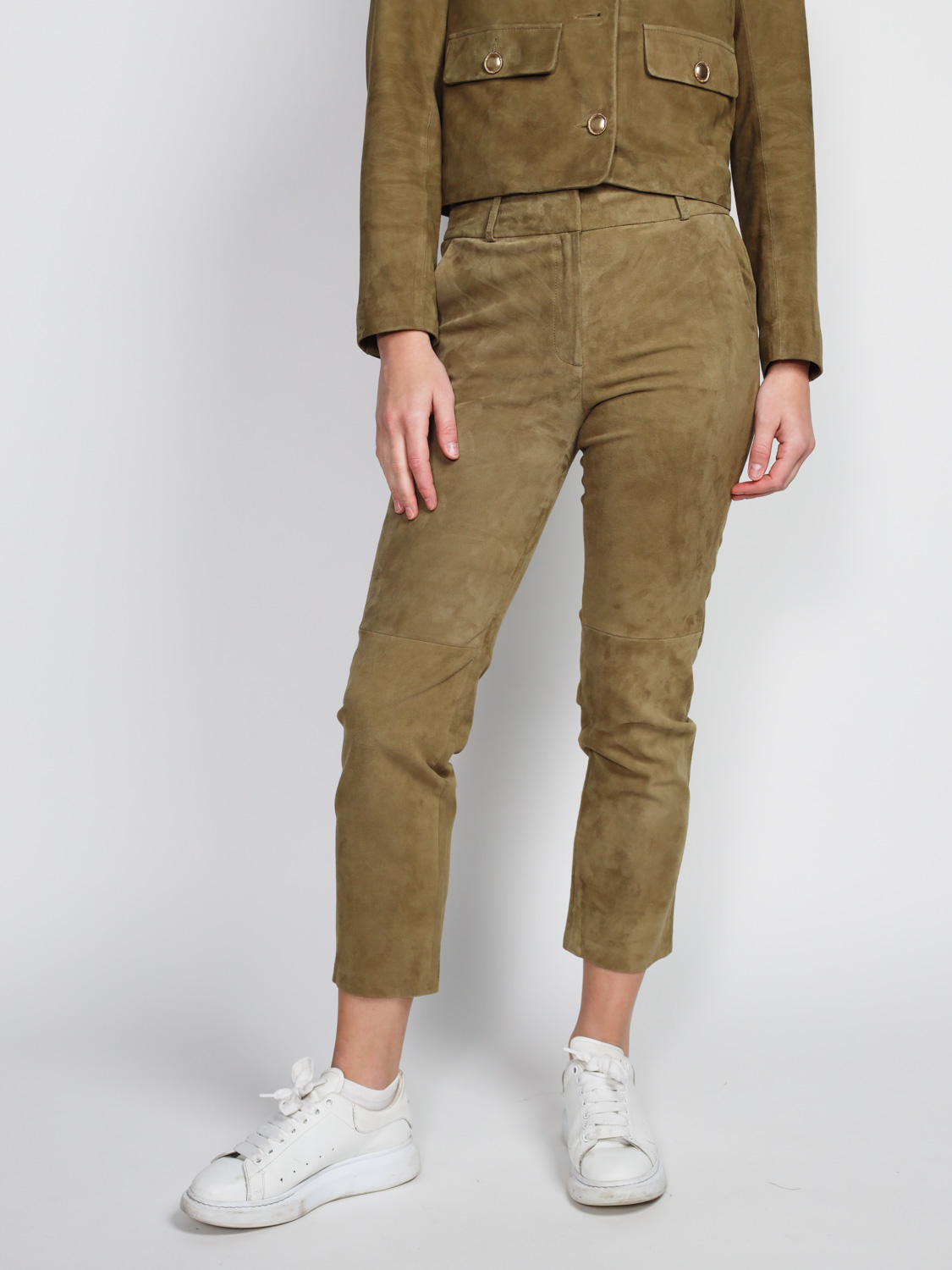 Arma Jen – Veloursleder-Hose   khaki 40