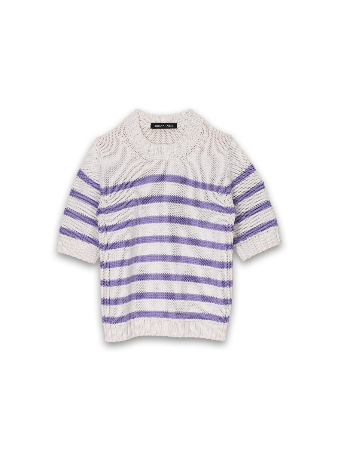 Pallas - Short-sleeved sweater with a striped design 