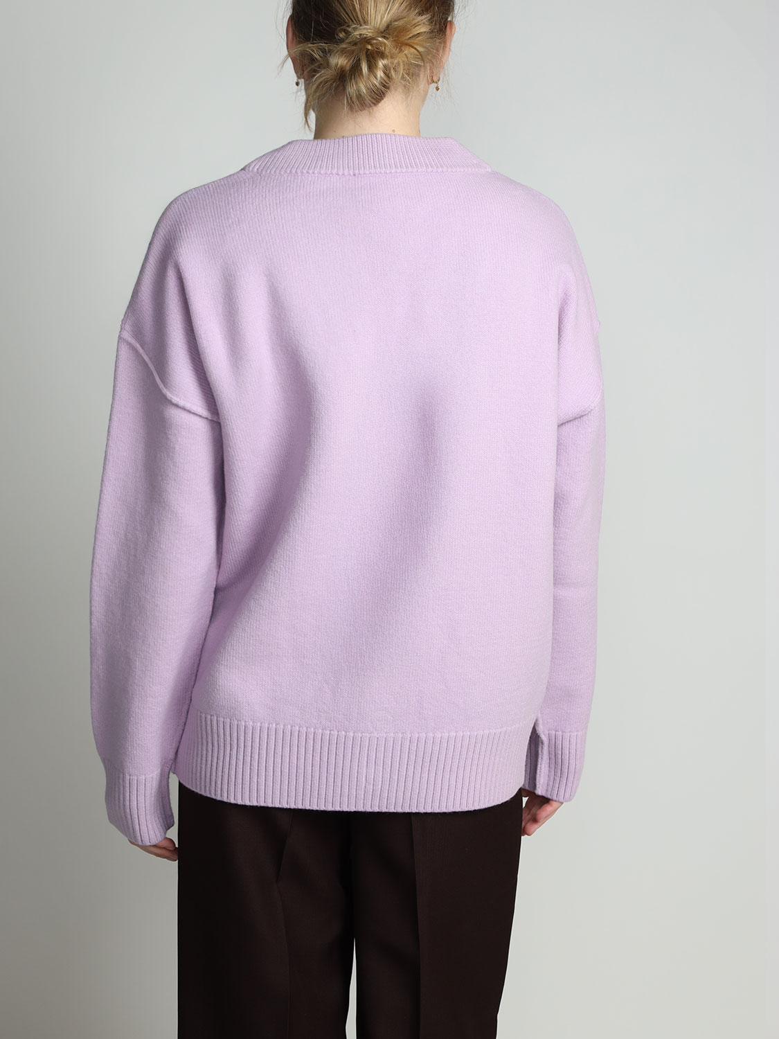 Ami Paris ADC Cardigan aus Wolle flieder L Ami Paris ADC Cardigan aus Wolle flieder L