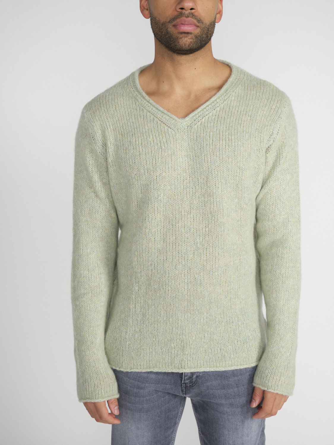 Stephan Boya Boya Race - Lightweight knitted sweater in cashmere   hellgrün M