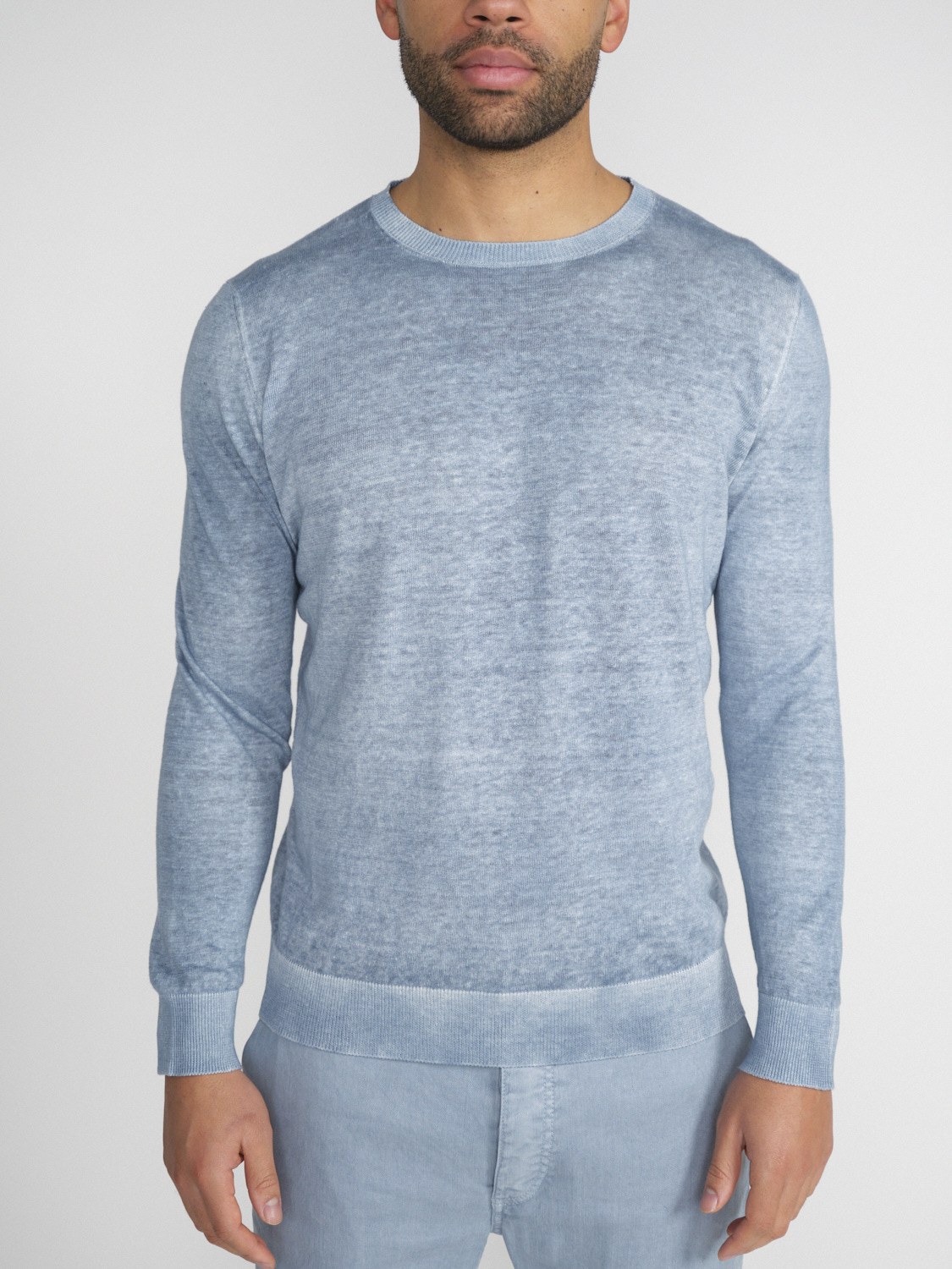 Avant Toi Pullover made from a linen-cotton mix  blue S
