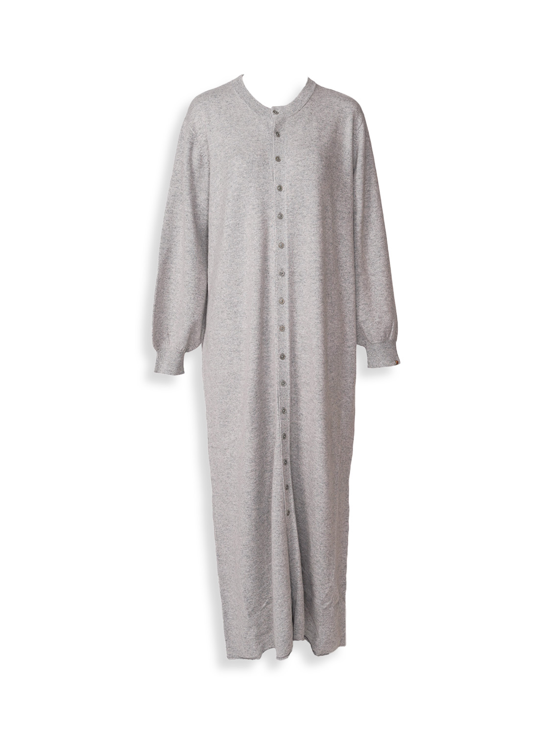 Extreme Cashmere n° 281 Santa - Knitted dress with button placket in cashmere white One Size