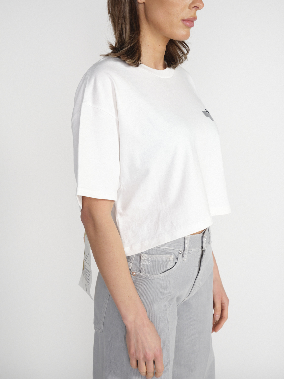 Al Ain Cropped T-Shirt with pattern  white S/M