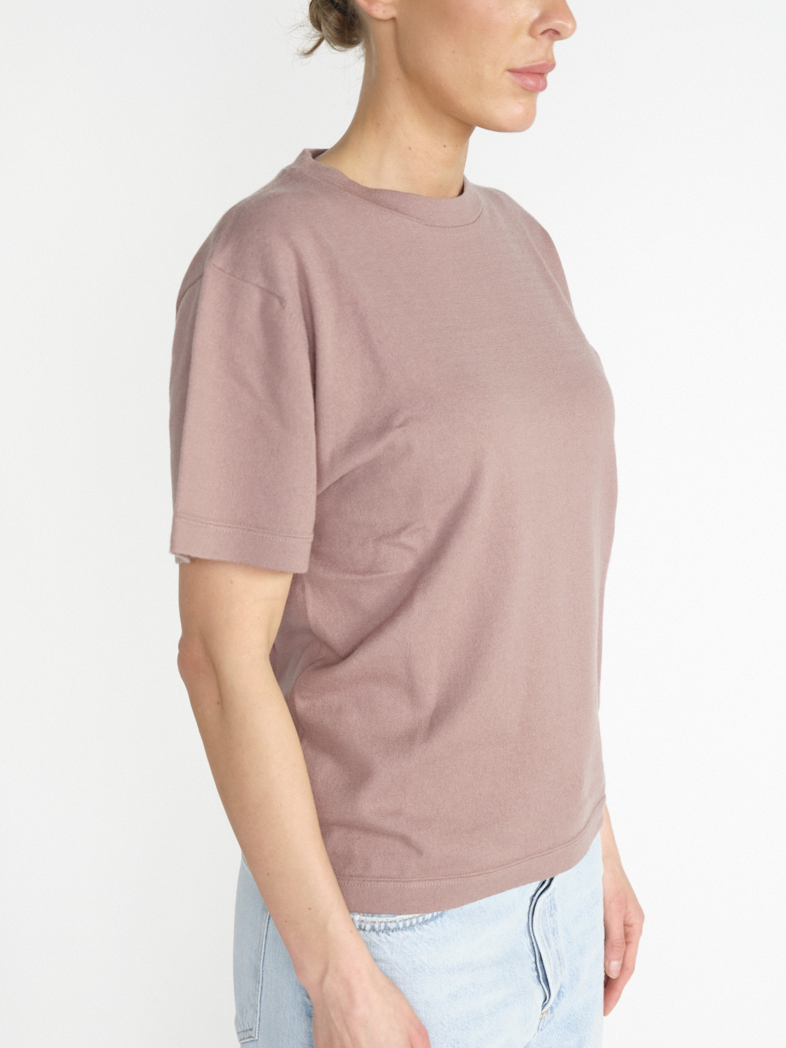 Extreme Cashmere n° 268 Cuba – weites T- Shirt aus Cashmere-Baumwollmischung altrosa One Size