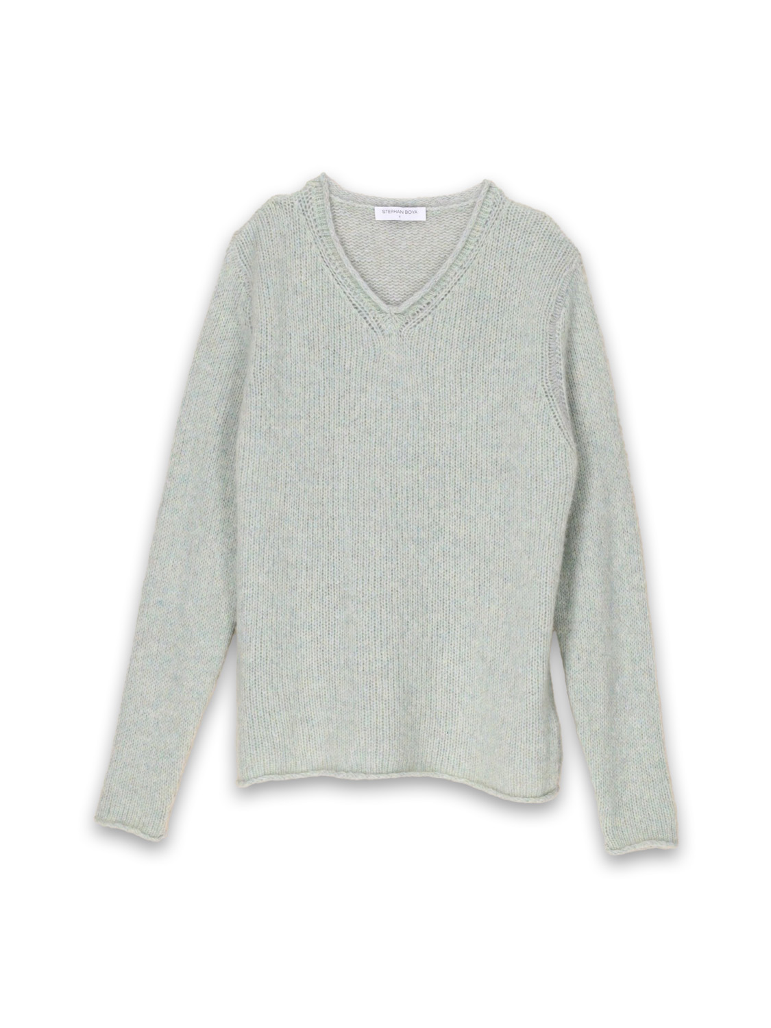 Stephan Boya Boya Race - Lightweight knitted sweater in cashmere   hellgrün S