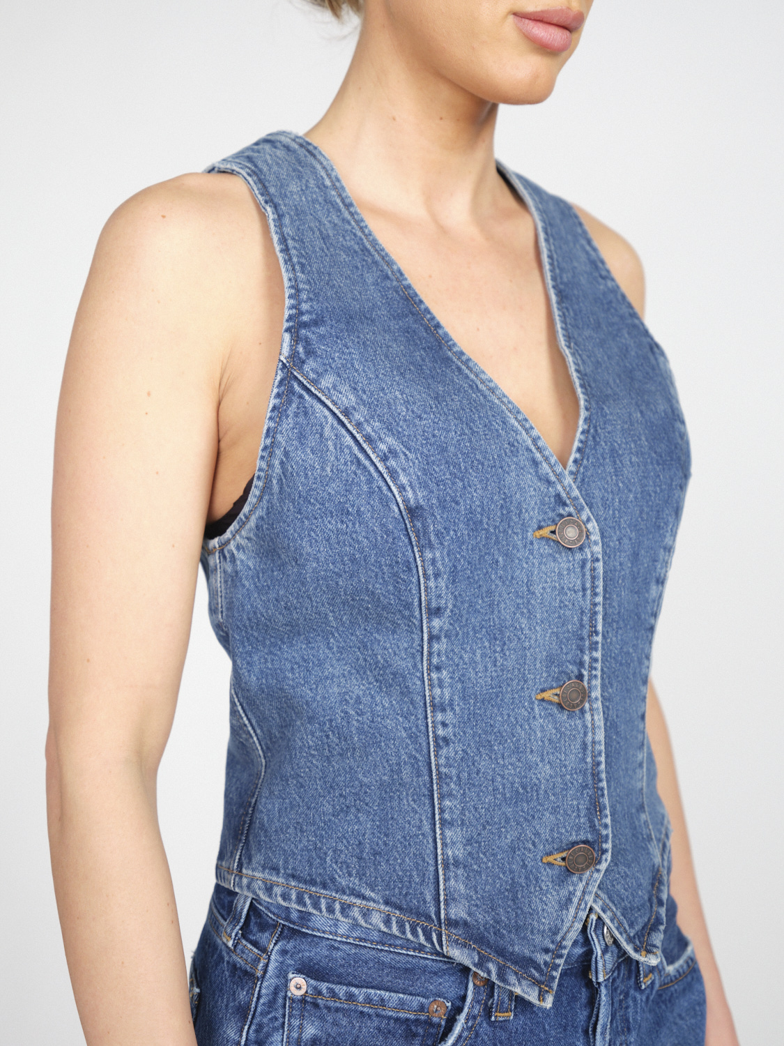 Agolde Heller Vest – Jeansweste aus Baumwoll-Mix 	  azul S