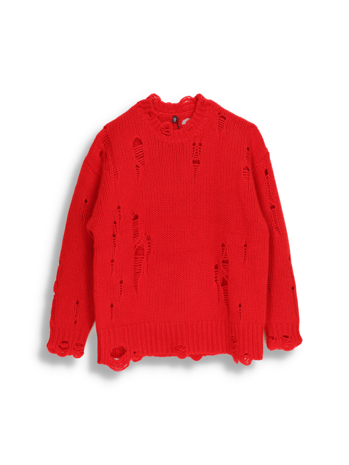 Red distressed sweater discount