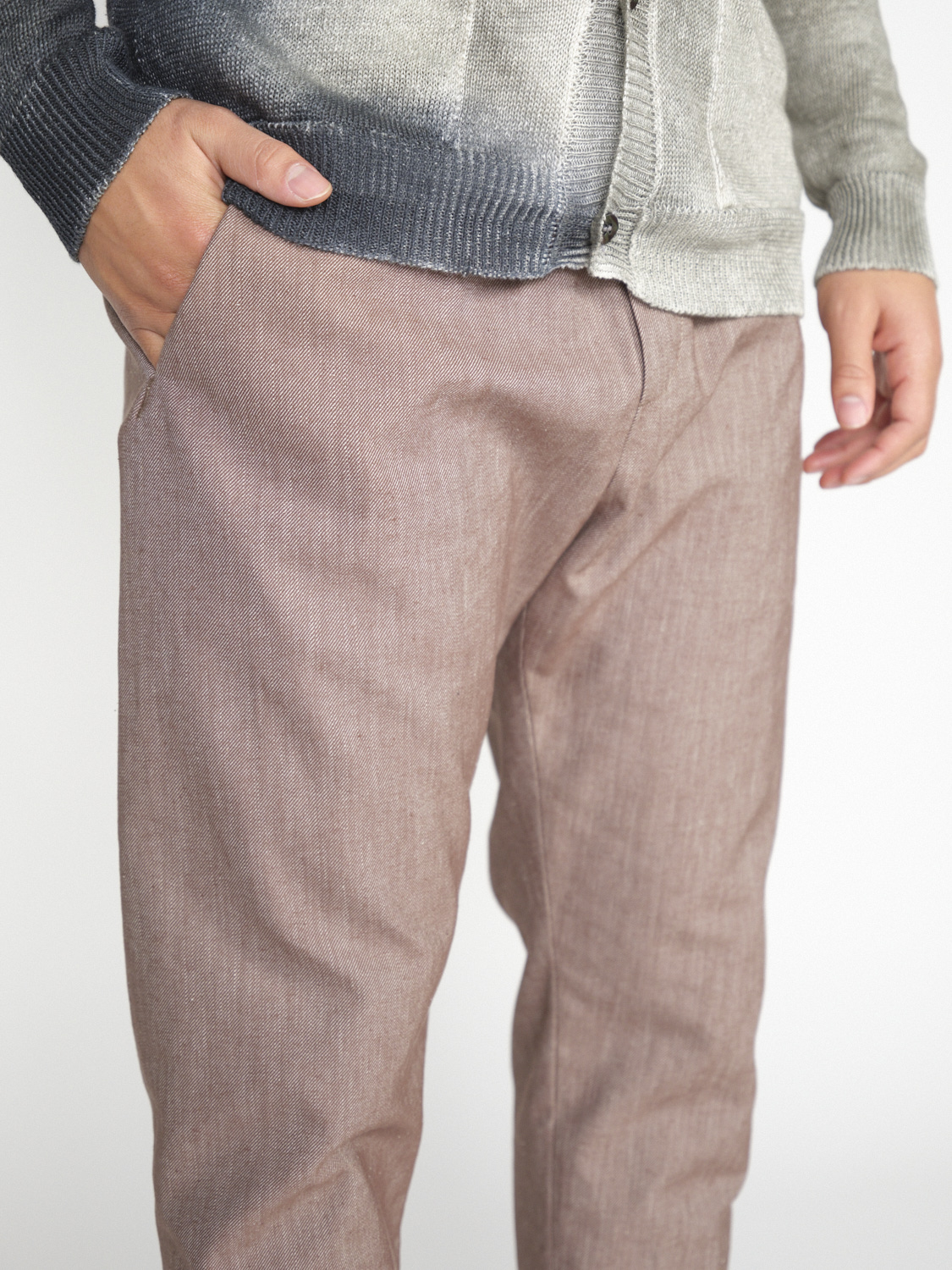 nine in the morning Mirko – relaxed linen trousers  brown 50