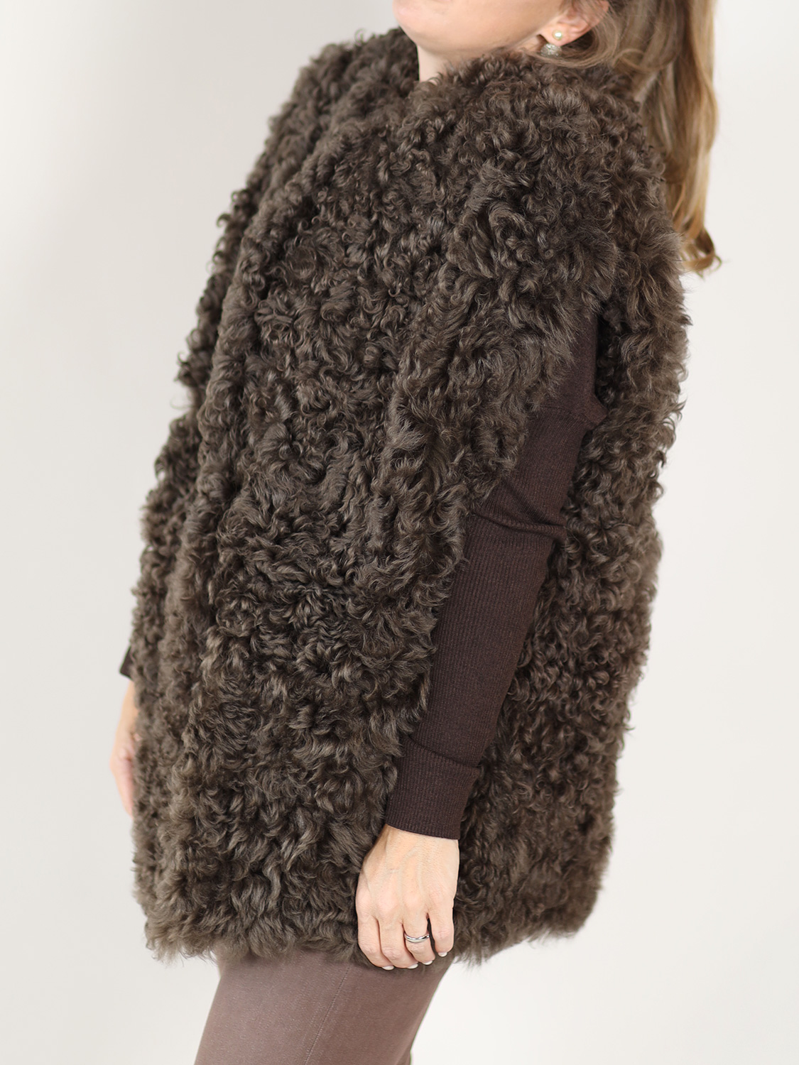 Blancha Tigrados – sheepskin vest brown One Size
