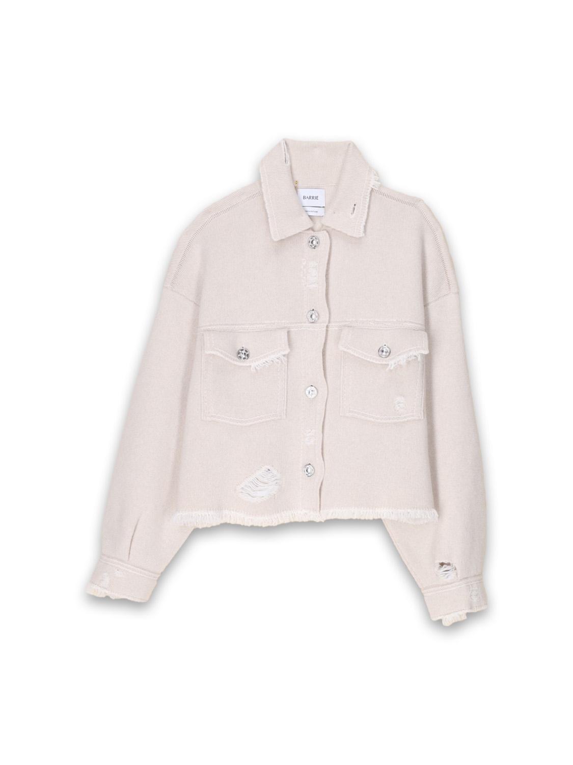 Short jacket in cashmere-cotton blend  