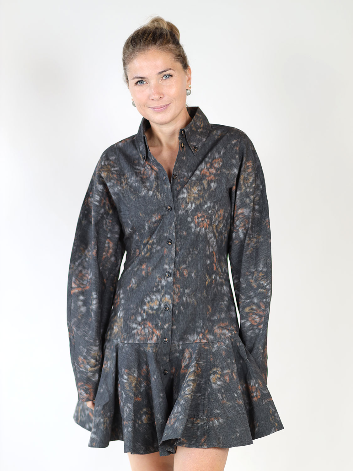 Ganni Printed – Shirt dress with print mehrfarbig 34