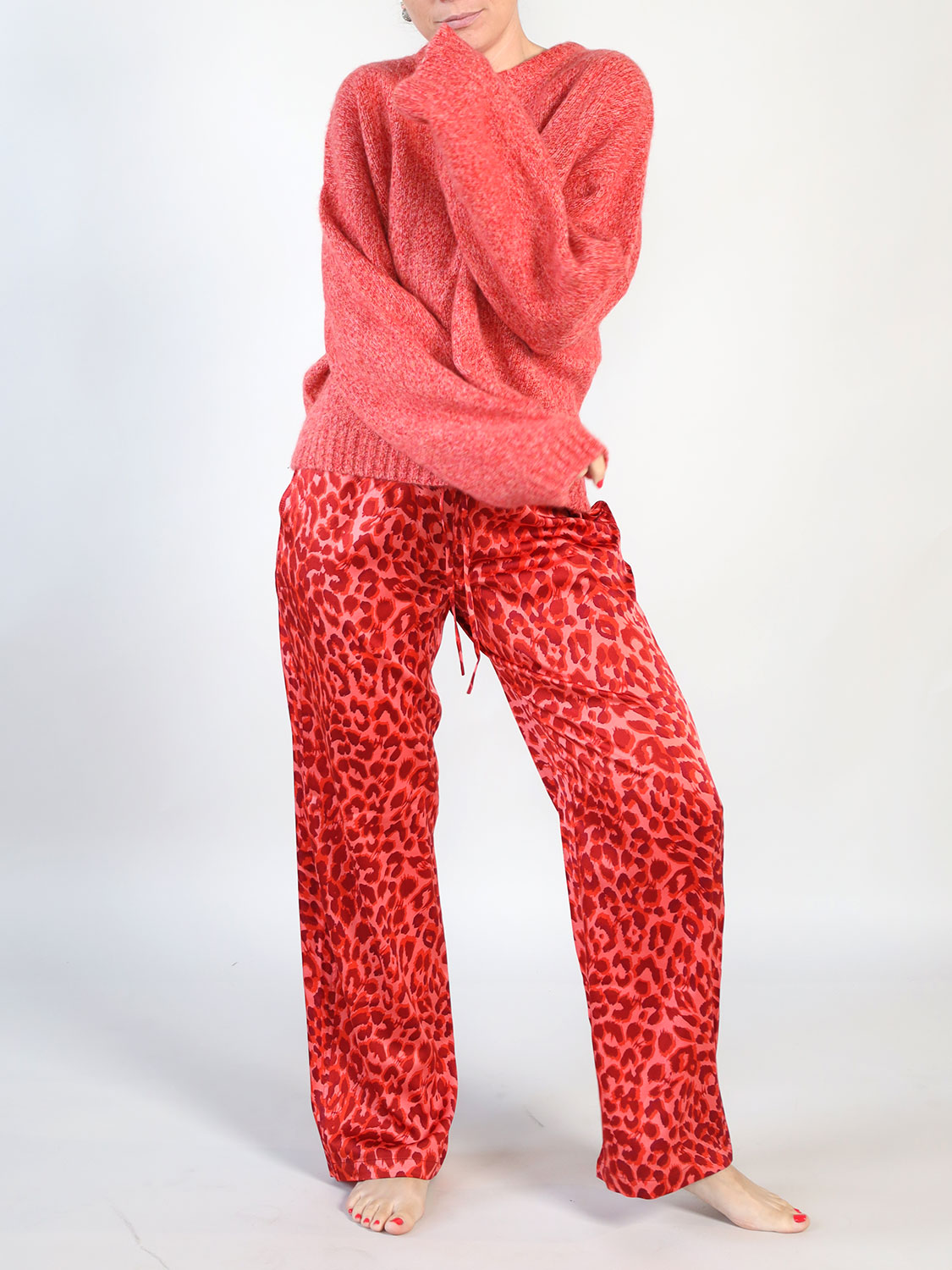 friendly hunting Lightweight silk pants orange M