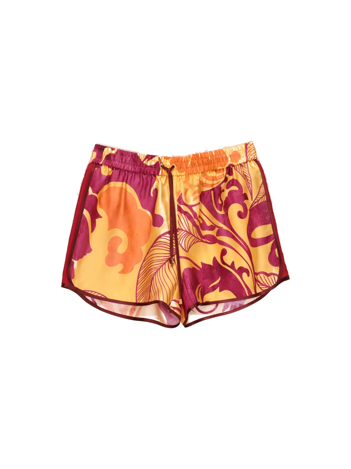 Silk shorts with floral design 