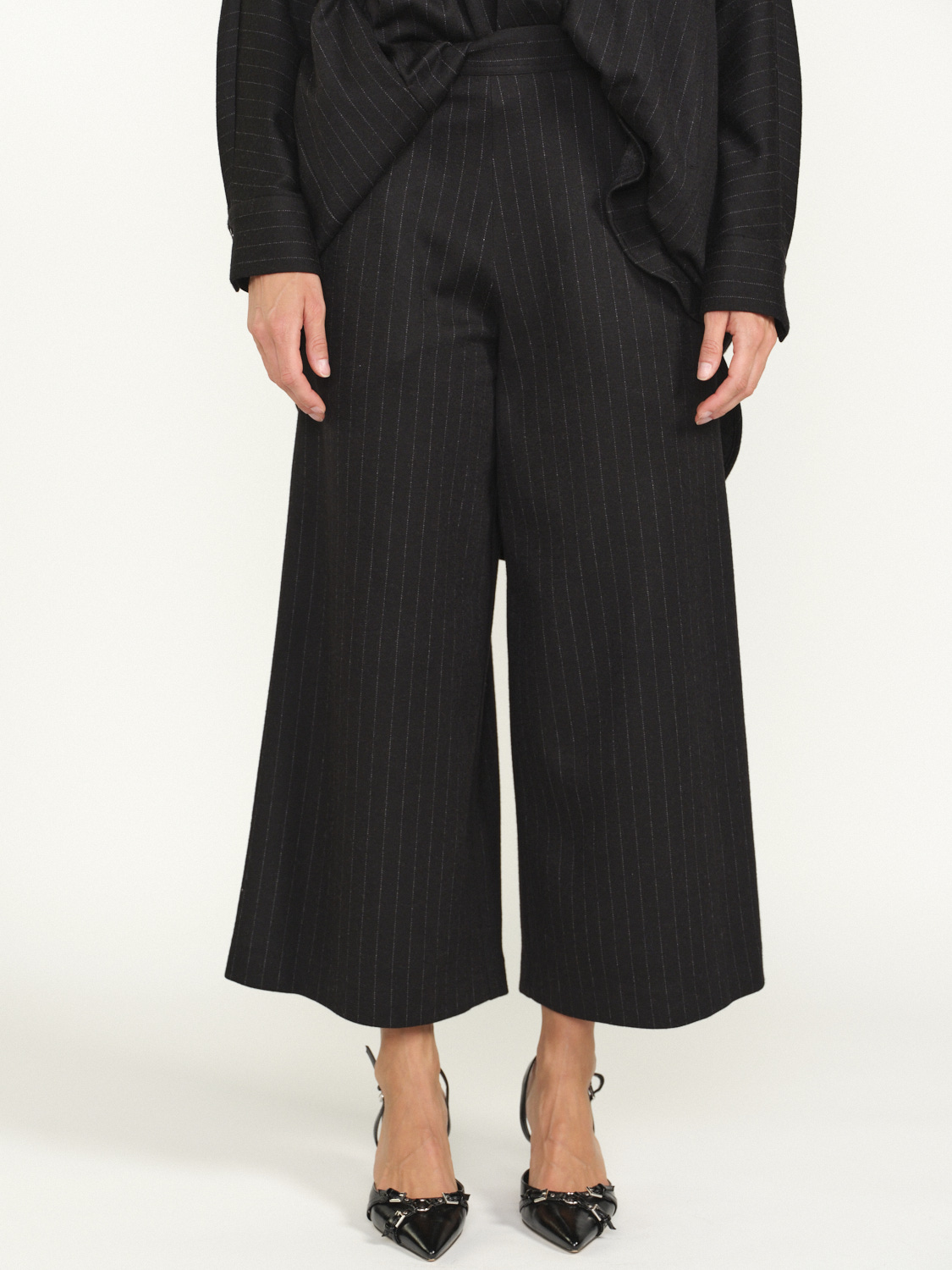 Odeeh Cotton pinstripe design pants black 34