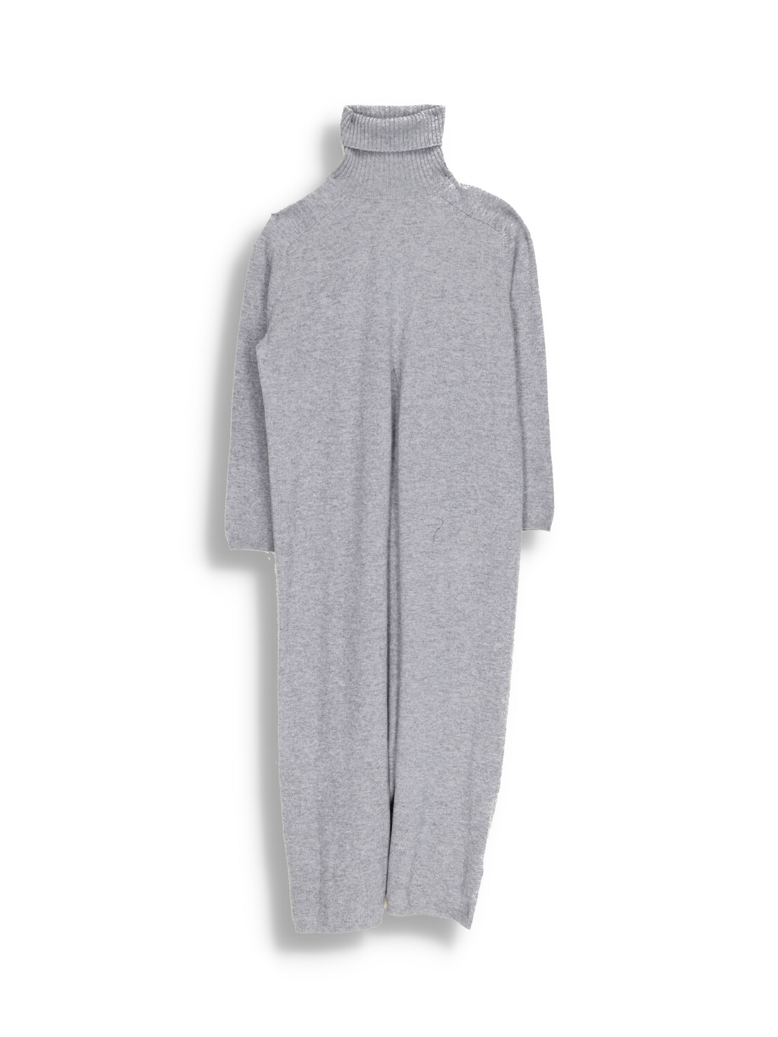 Long turtleneck sweater with slit design in wool and cashmere