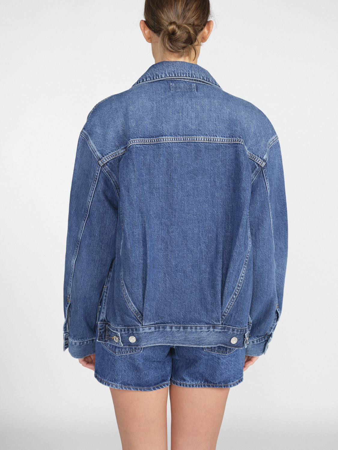 Agolde Albie Slice – Jeansjacke aus Baumwolle   blau S