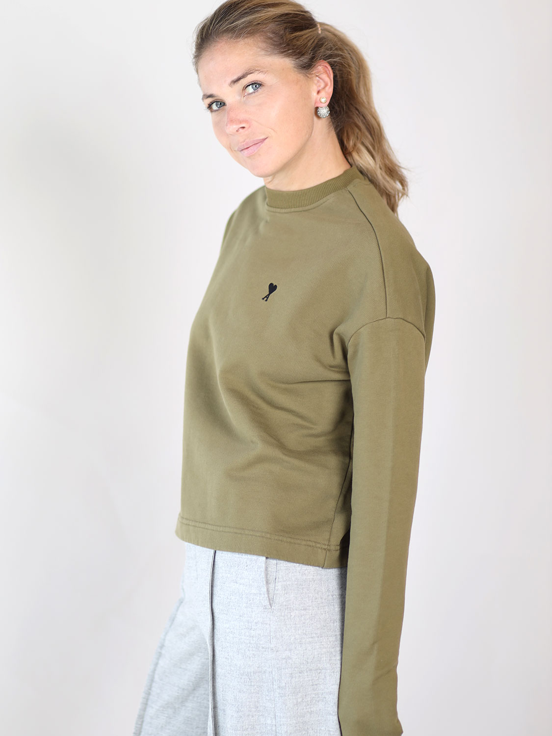 Ami Paris Molleton - Sweatshirt khaki XXS Ami Paris Molleton - Sweatshirt khaki XXS