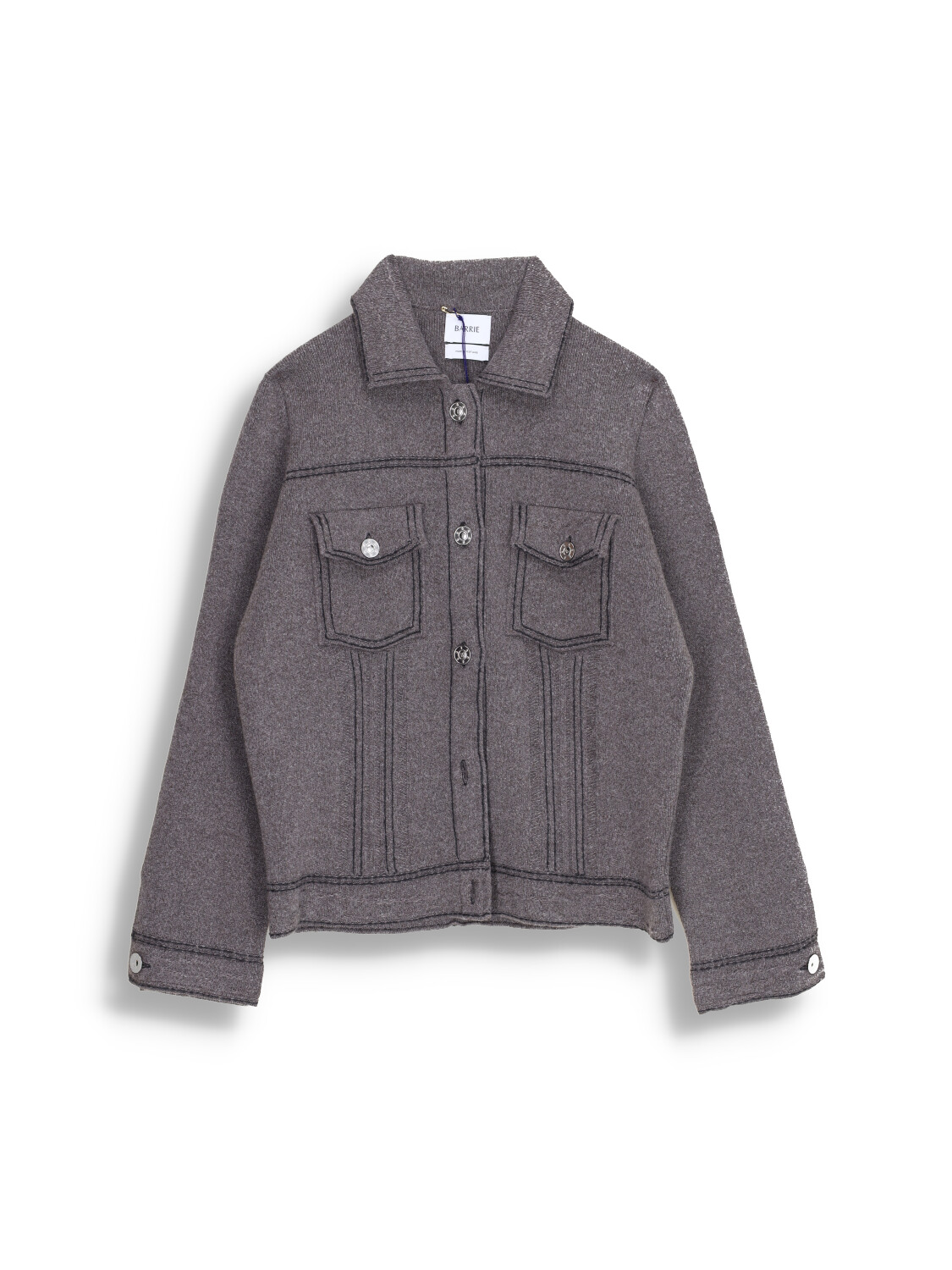 Denim Oversized Cashmere and Cotton Jacket - Cashmere jacket with patch pockets
