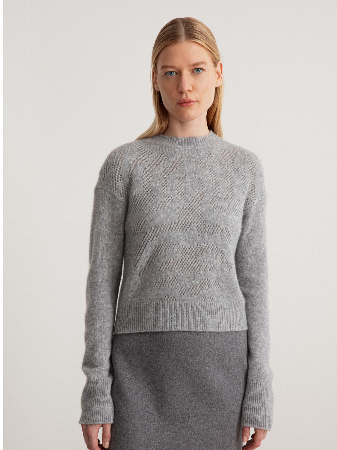 Iris von Arnim Sabana – Pullover aus Cashmere-Seide-Mix  hellgrau L