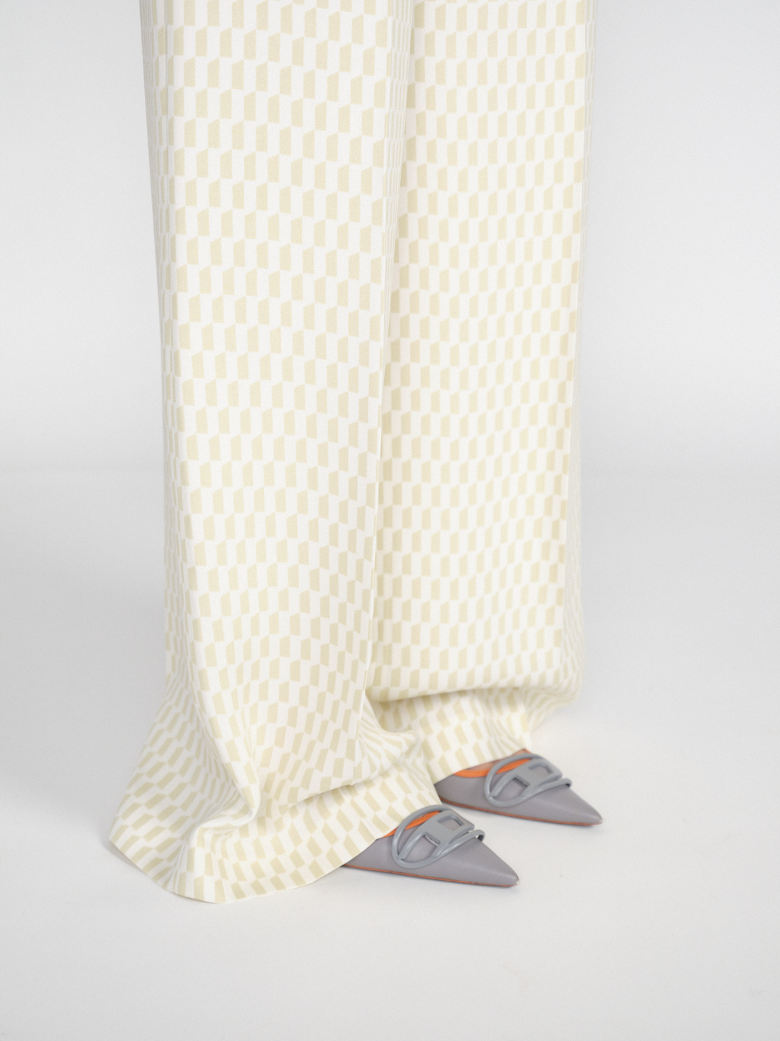 Joseph Pantaloni Alane - Pantaloni a gamba larga con design a mosaico   creme 36