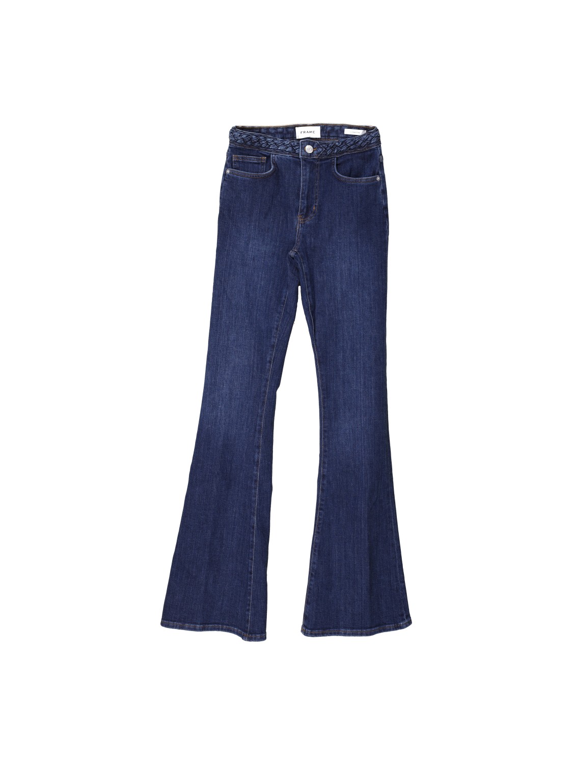 Braided Waistband – Stretchige Baumwoll Jeans mit Schlag  