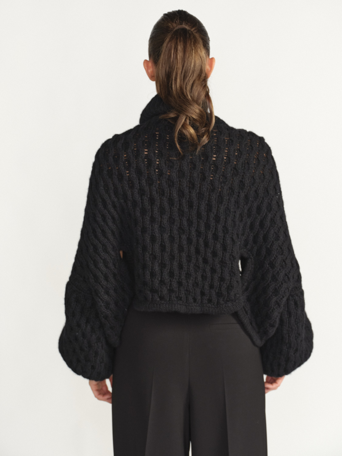 Letanne Oversized cashmere turtleneck sweater black One Size
