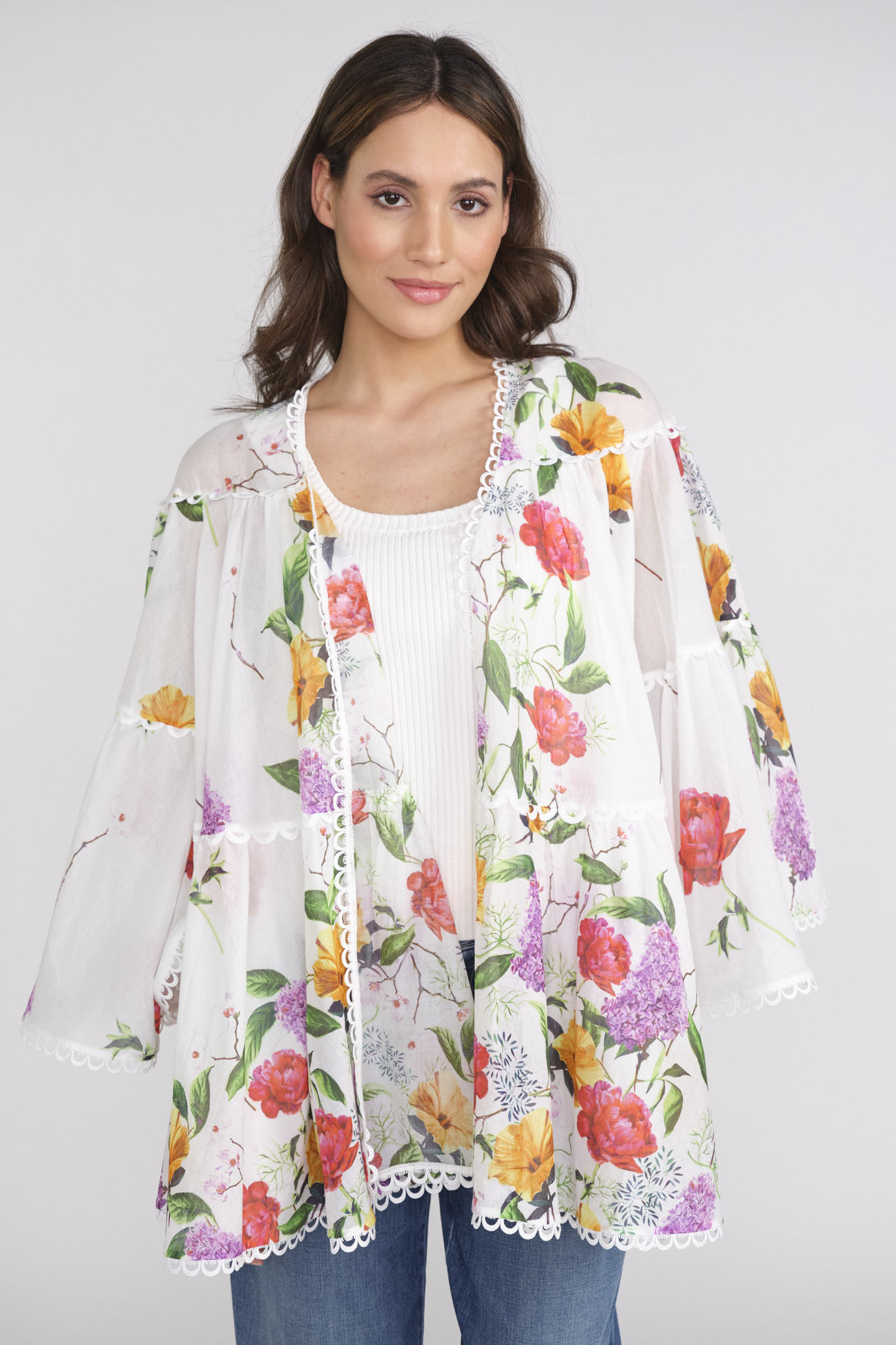 Charo Ruiz Ivet - Tunica in cotone con stampa floreale mehrfarbig M