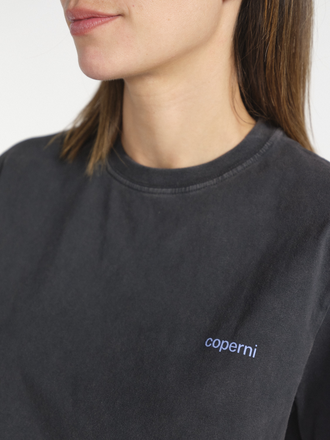 Coperni Coperni Shirt mit bedrucktem Logo grau L Coperni Coperni Shirt mit bedrucktem Logo grau L