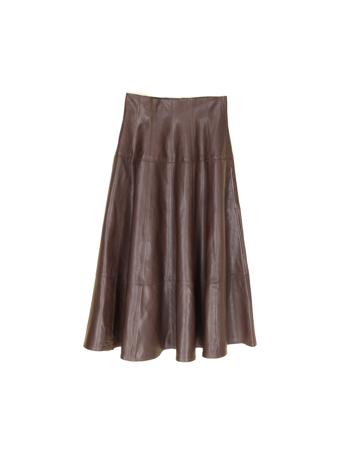 Francesca – Swinging midi skirt in lamb leather 