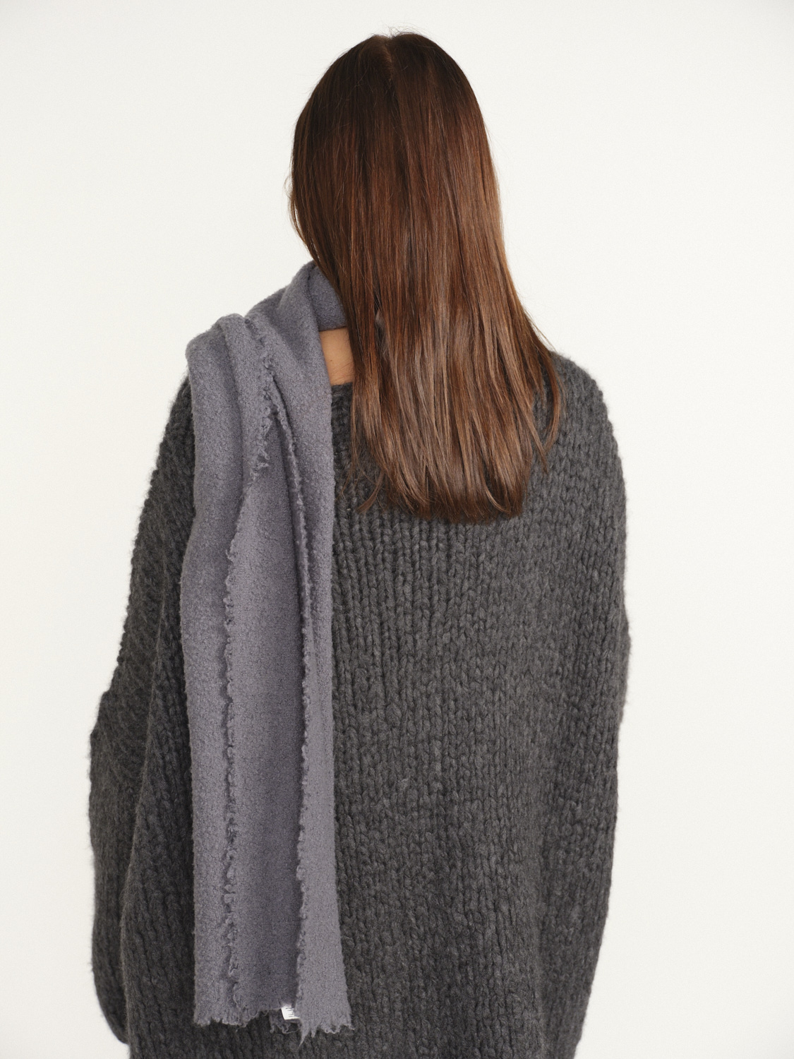 Faliero Sarti Alexia – Rechteckiger Schal aus Wolle und Cashmere schwarz One Size