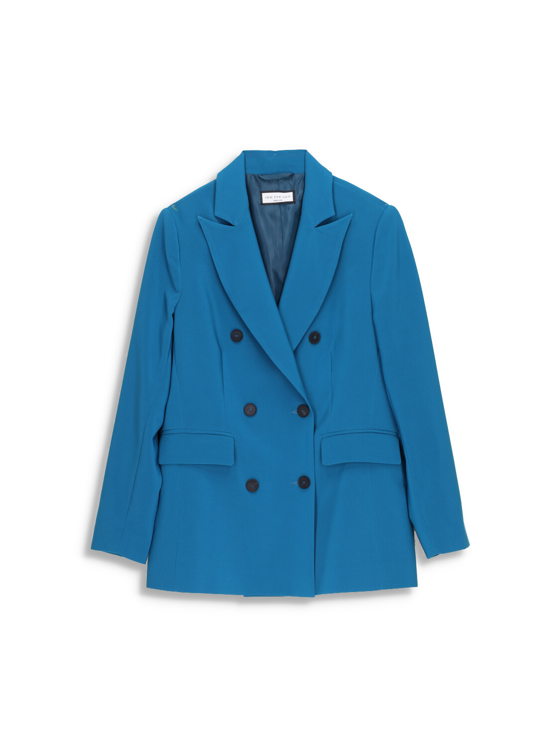 Double breasted blazer with indicated pockets