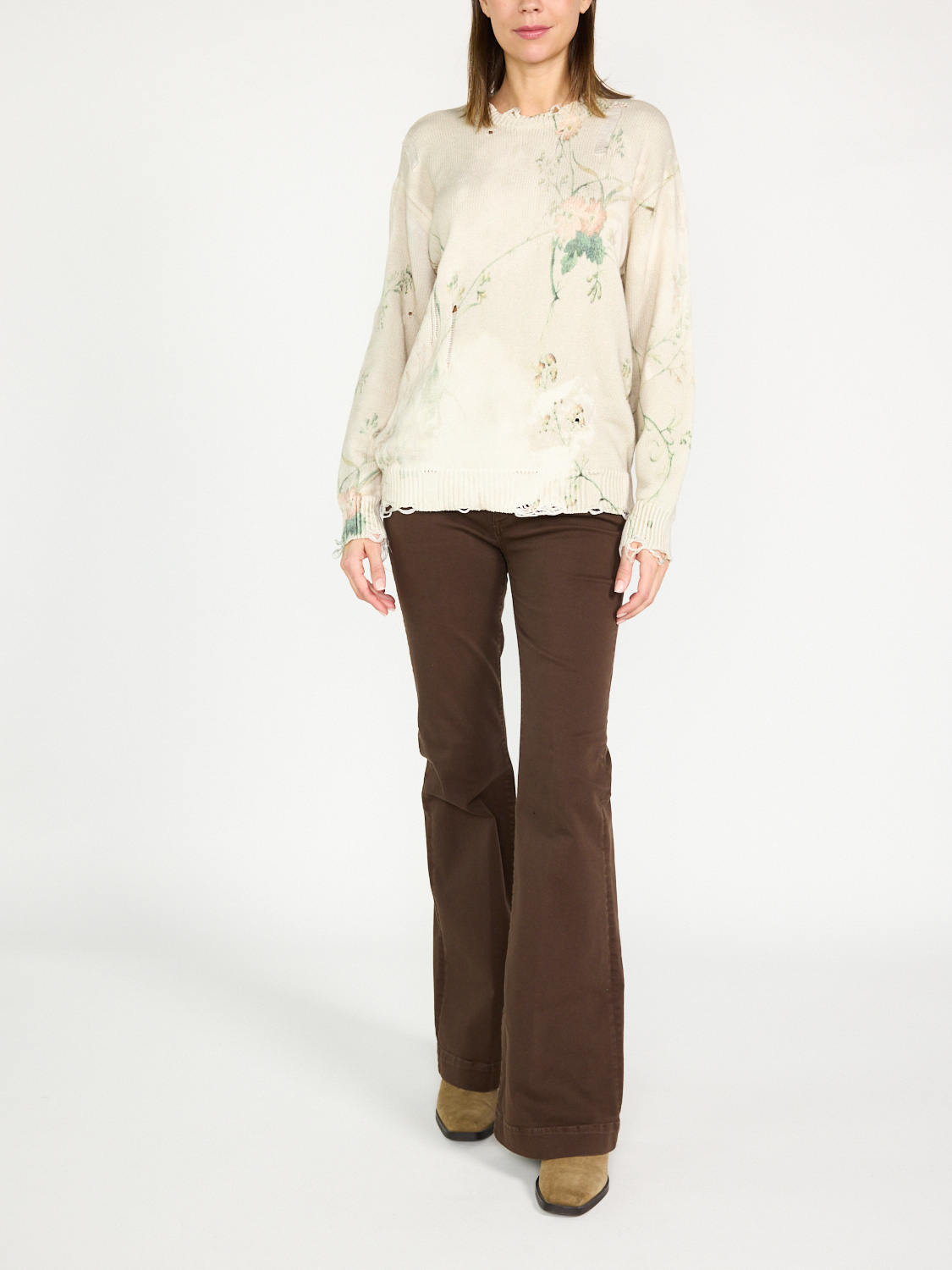 R13 Printed Boyfriend Sweater creme XS R13 Printed Boyfriend Sweater creme XS